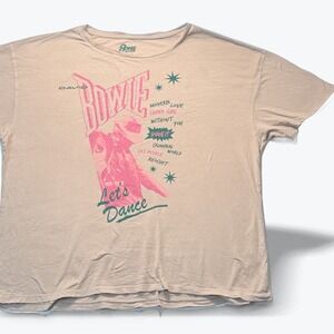 David Bowie T Shirt Lets Dance Graphic Tee Tan Pink XL Modern Love China Girl